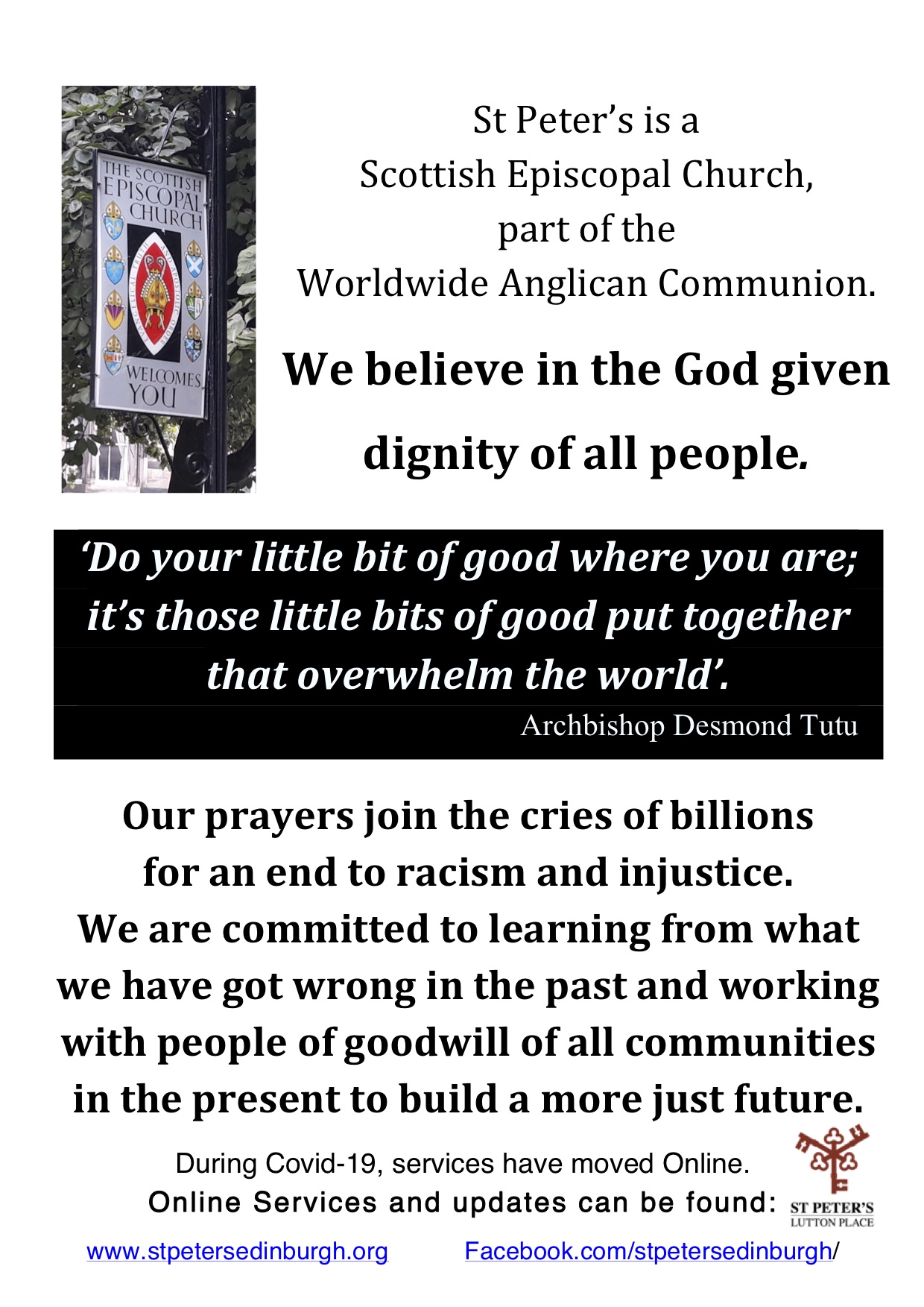 We believe in the God given dignity of all people.